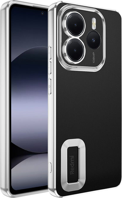 Redmi Note 14 5g Kılıf Kamera Korumalı Logo Gösteren Mnc Omega Kapak - Gümüş