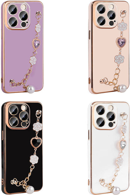 Apple iPhone 15 Pro Kılıf El Tutamaçlı Kamera Korumalı Mnc Taka Silikon Kapak-Siyah