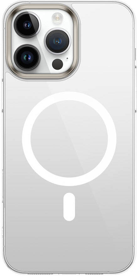 Apple iPhone 16 Pro Max Kılıf Magsafe Şarj Özellikli Şeffaf Cam Arka Yüzey Mnc G-Glass Kapak-Şeffaf
