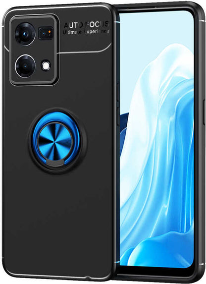 Oppo Reno 7 4g Kılıf Mnc Ravel Silikon Kapak-Siyah-Mavi