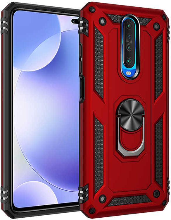 Xiaomi Poco X2 Kılıf Mnc Vega Kapak-Kırmızı