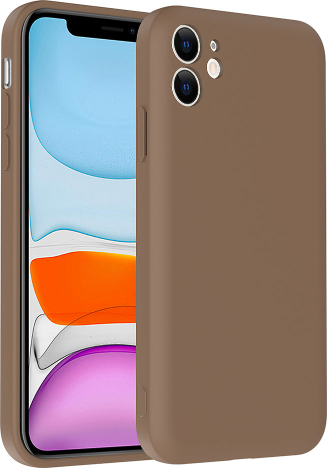 iPhone 11 Kılıf Kamera Korumalı Kartlık Hazneli Mnc Vitra Kapak - Kahverengi