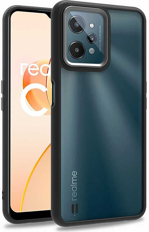 Realme C31 Kılıf Mnc Flora Kapak-Siyah