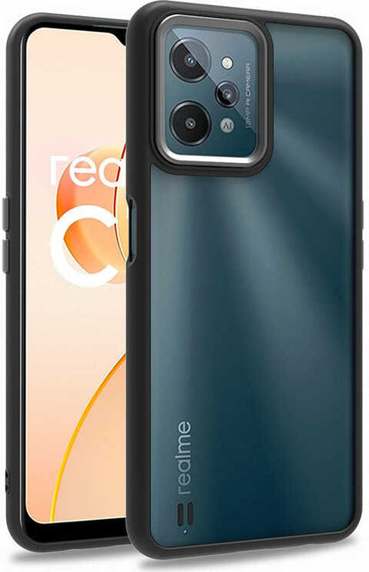 Realme C31 Kılıf Mnc Flora Kapak-Siyah