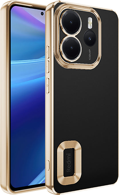 Redmi Note 14 4g Kılıf Kamera Korumalı Logo Gösteren Mnc Omega Kapak - Gold