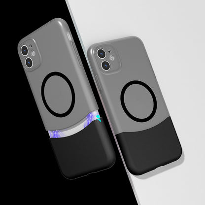 iPhone 11 Kılıf M-Safe Şarj Özellikli Mıknatıslı Mnc Duble Kapak - Siyah