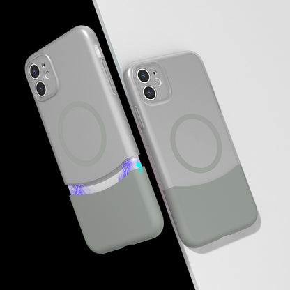 iPhone 11 Kılıf M-Safe Şarj Özellikli Mıknatıslı Mnc Duble Kapak - Siyah