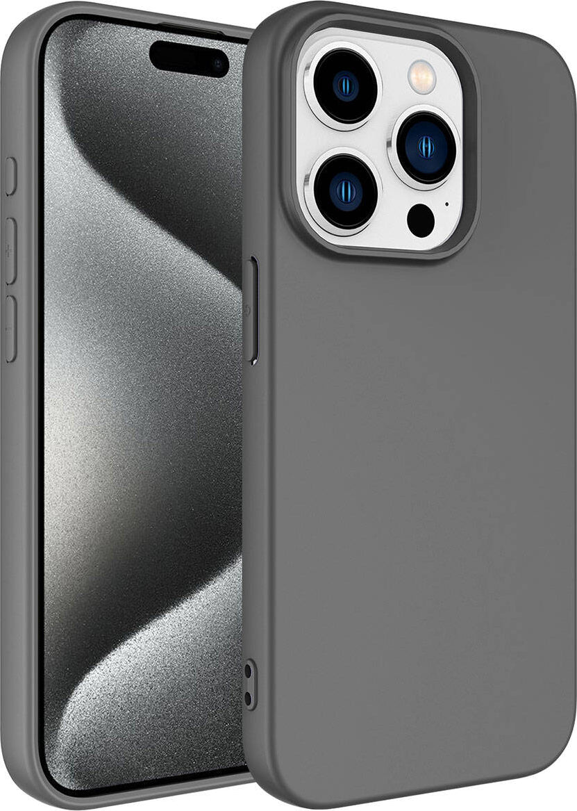 iPhone 15 Pro Uyumlu Mnc Lsr Laaakan Kapak-Koyu Gri