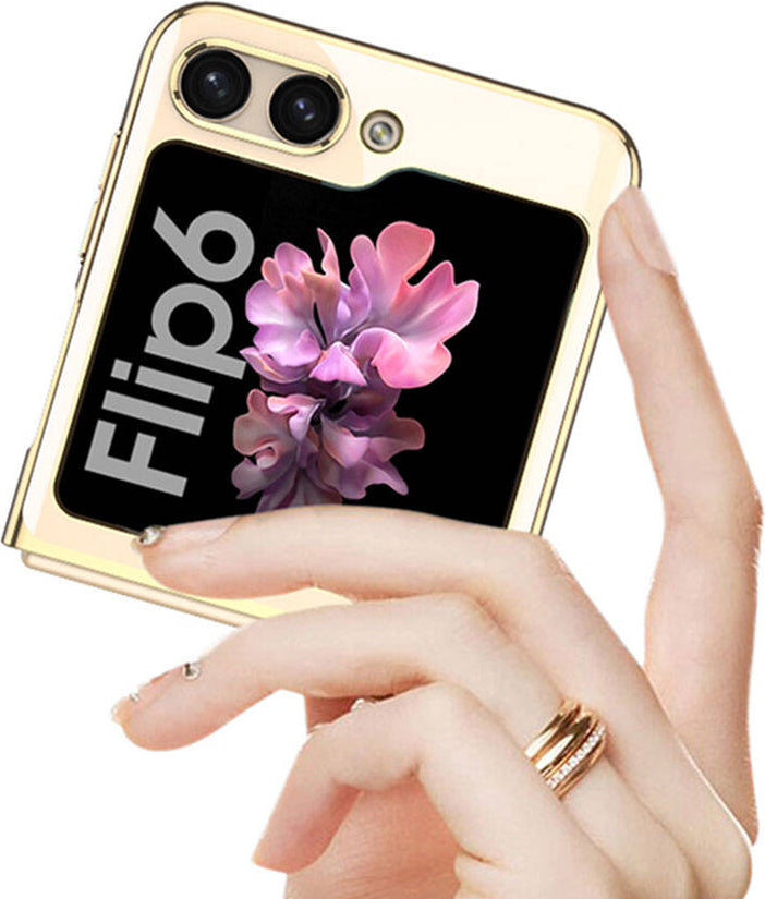 Galaxy Z Flip 6 Kılıf Mnc Full Camlı Kıpta Kapak-Şeffaf