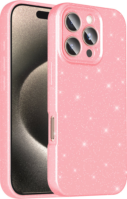 iPhone 16 Pro Max Kılıf Kamera Korumalı Simli Lüks Mnc Koton Kapak - Gümüş