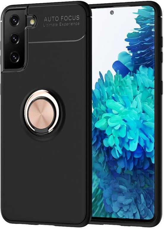 Galaxy S21 Plus Kılıf Mnc Ravel Silikon Kapak-Siyah-Rose Gold