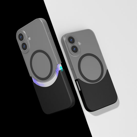 iPhone 16 Plus Kılıf M-Safe Şarj Özellikli Mıknatıslı Mnc Duble Kapak - Lacivert