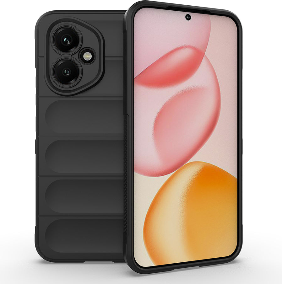 Honor 400 Kılıf Esnek Tpu Oyuklu Arka Yüzey Tasarımlı Mnc Etnik Silikon Kapak - Siyah