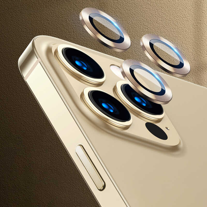 iPhone 11 Pro Max Uyumlu Mnc Cl-07 Kamera Lens Koruyucu-Gold