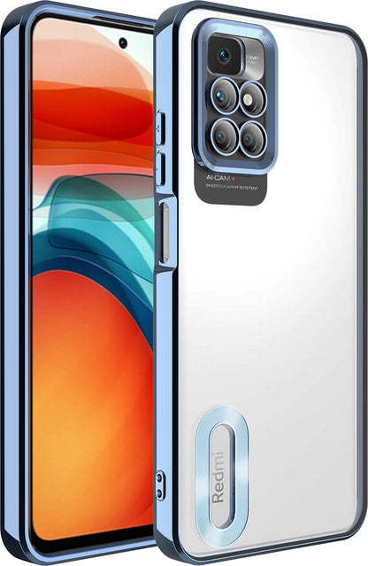 Xiaomi Redmi 10 Kılıf Kamera Korumalı Logo Gösteren Mnc Omega Kapak-Sierra Mavi