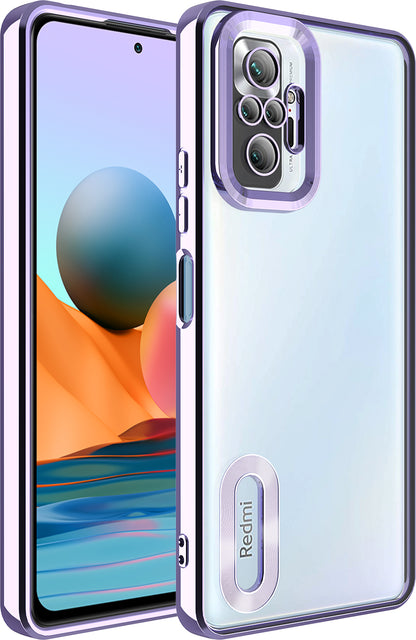 Xiaomi Redmi Note 10 Pro Kılıf Kamera Korumalı Logo Gösteren Mnc Omega Kapak-Lila