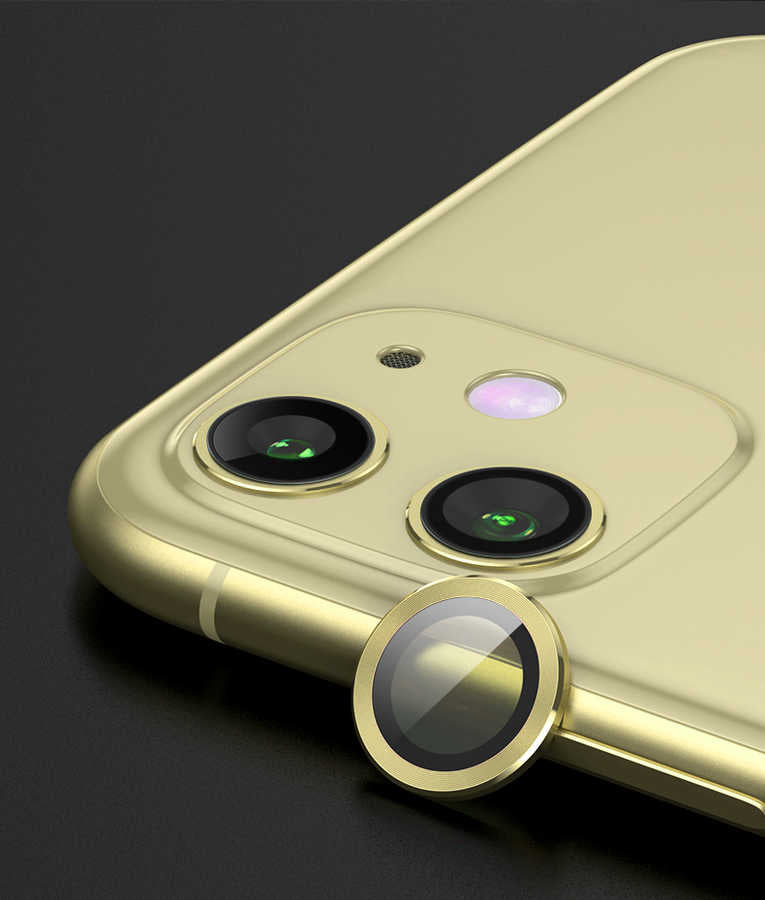iPhone 12 Mini Uyumlu Mnc Cl-01 Kamera Lens Koruyucu-Sarı