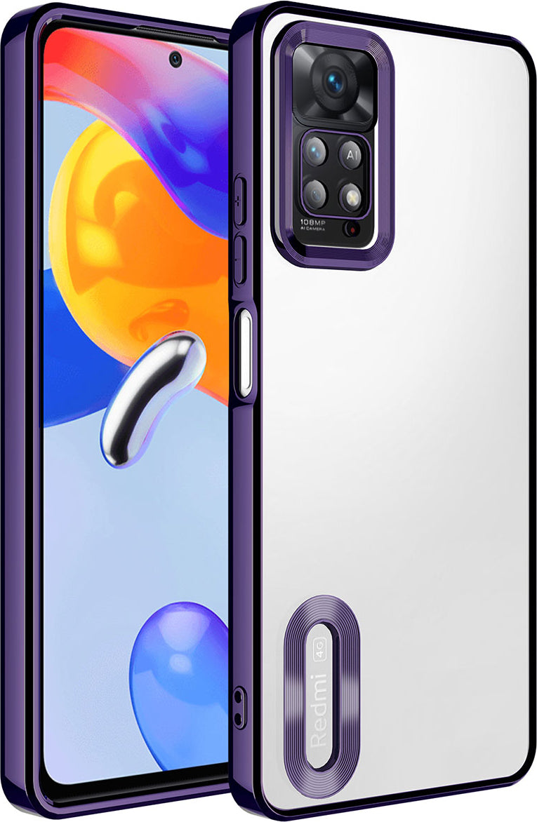 Xiaomi Redmi Note 12 Pro 4g Kılıf Kamera Korumalı Logo Gösteren Mnc Omega Kapak-Derin Mor