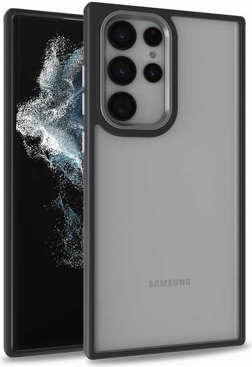 Galaxy S22 Ultra Kılıf Mnc Flora Kapak-Siyah