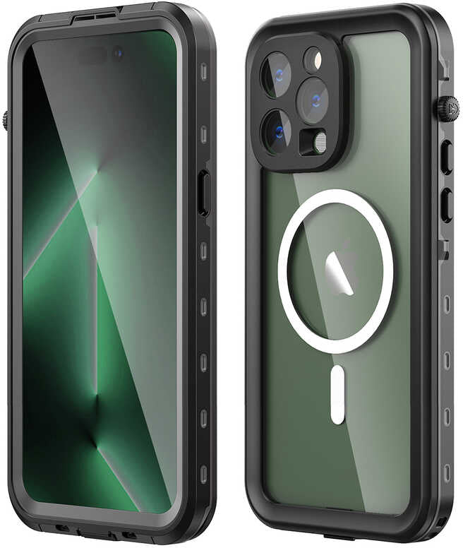 iPhone 14 Pro Max Uyumlu 1-1 Su Geçirmez Kılıf-Siyah