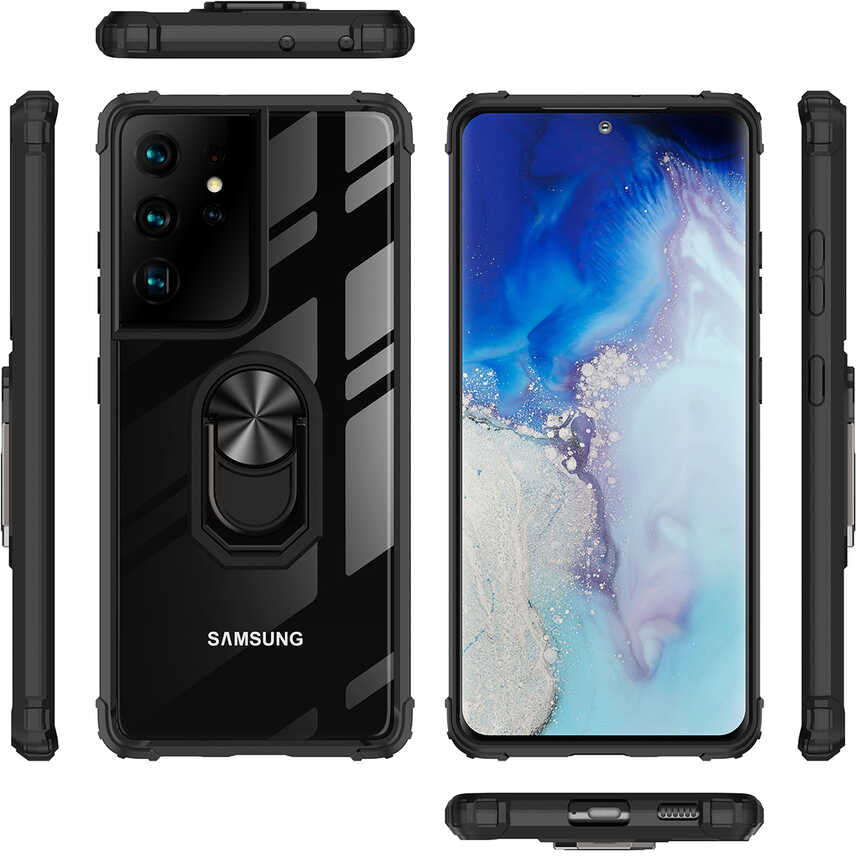 Galaxy S21 Ultra Kılıf Mnc Mola Kapak-Kırmızı