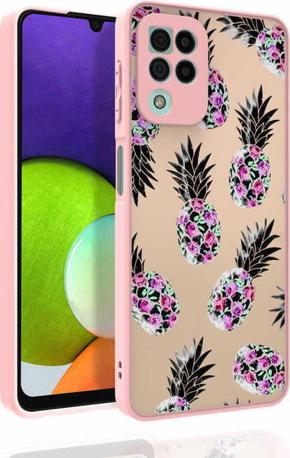 Galaxy M22 Kılıf Desenli Kamera Korumalı Parlak Mnc Nora Kapak-No1