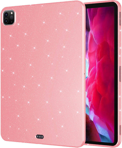 Rengareng iPad Pro 11 2018 Simli Parlak Görünümlü Uyumlu Mnc Tablet Koton Kılıf-Pembe