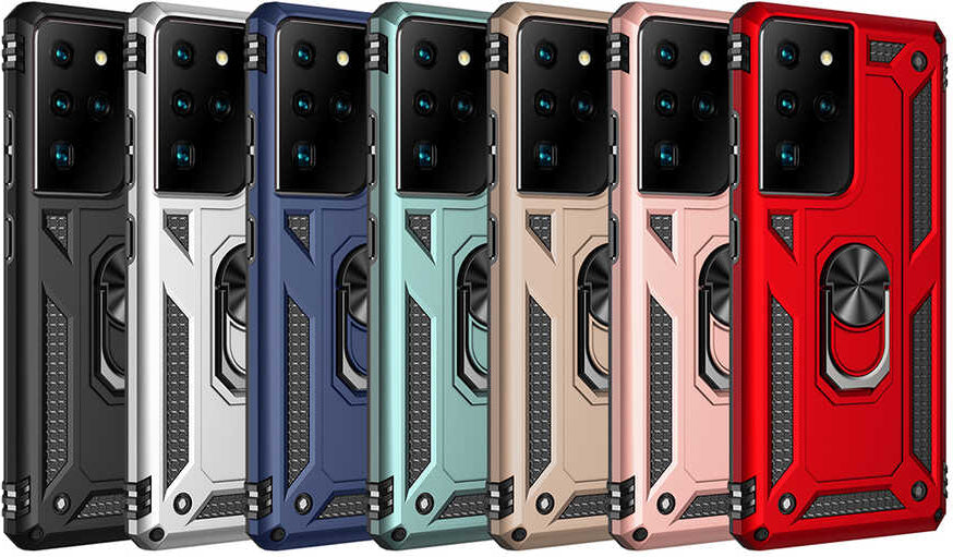 Rengareng Galaxy S21 Ultra Kılıf Mnc Vega Kapak-Siyah