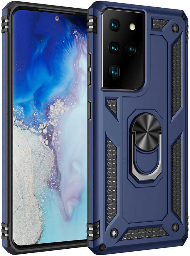 Rengareng Galaxy S21 Ultra Kılıf Mnc Vega Kapak-Mavi