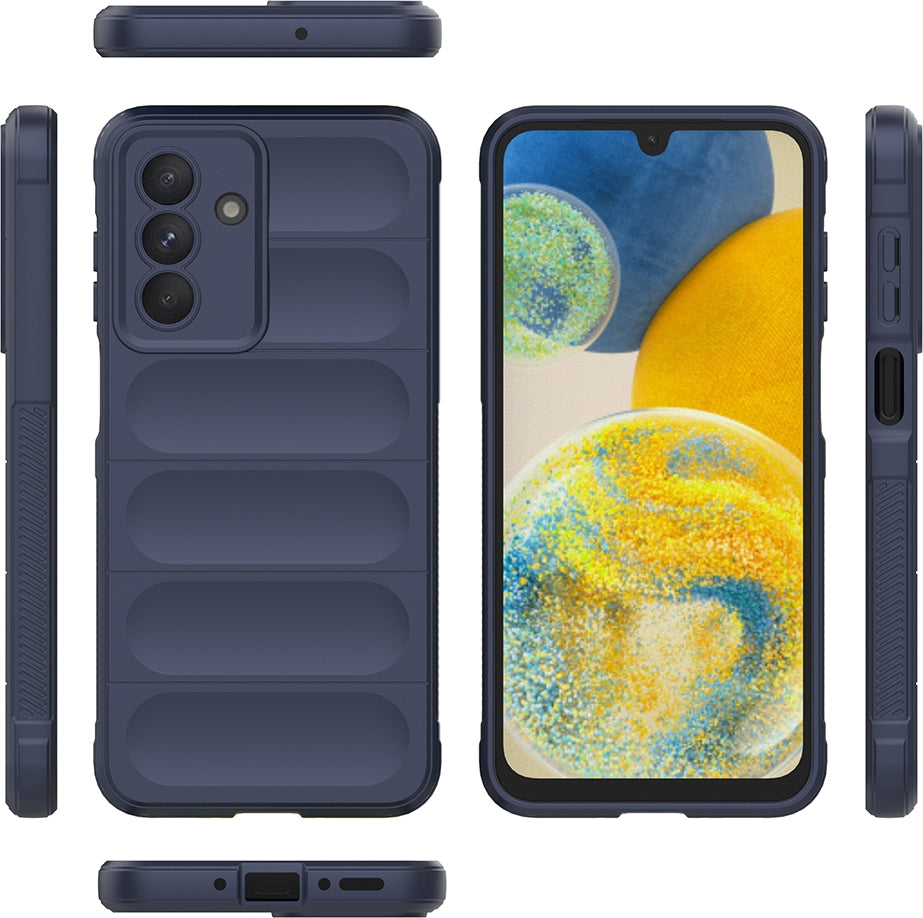 Rengareng Galaxy A56 Kılıf Esnek Tpu Oyuklu Arka Yüzey Tasarımlı Zore Etnik Silikon Kapak - Lacivert