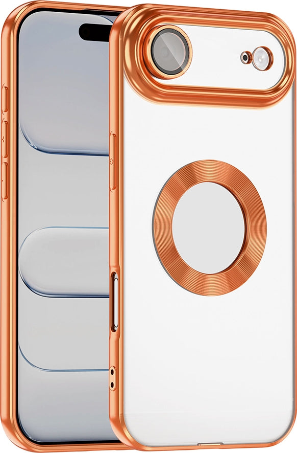 Rengareng iPhone 17 Air Kılıf Kamera Korumalı Logo Gösteren Zore Omega Kapak - Turuncu