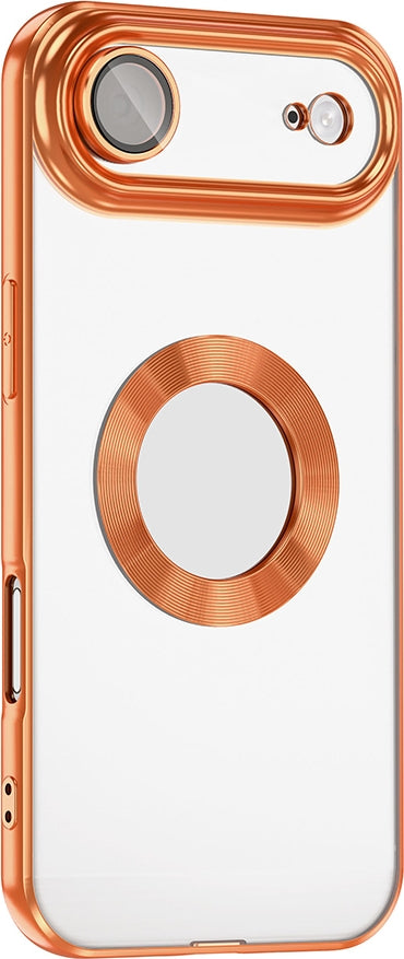 Rengareng iPhone 17 Air Kılıf Kamera Korumalı Logo Gösteren Zore Omega Kapak - Turuncu