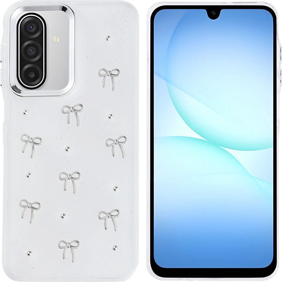 Rengareng Galaxy A17 Kılıf Airbag Tasarımlı Simli Şeffaf Zore Kutup Kapak - Kiraz