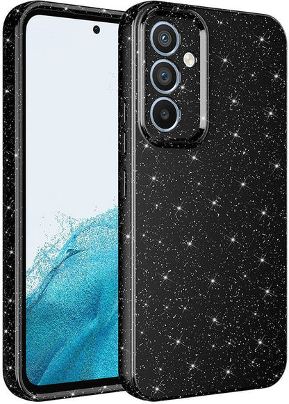 Rengareng Galaxy S25 Fe Kılıf Kamera Korumalı Simli Lüks Zore Koton Kapak - Siyah