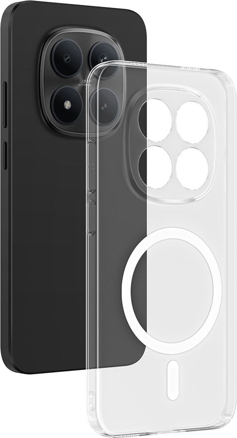 Rengareng Redmi Note 15 Pro Plus Kamera Korumalı M-Safe Şarj Özellikli Şeffaf Zore London Sert Pc Kapak - Şeff