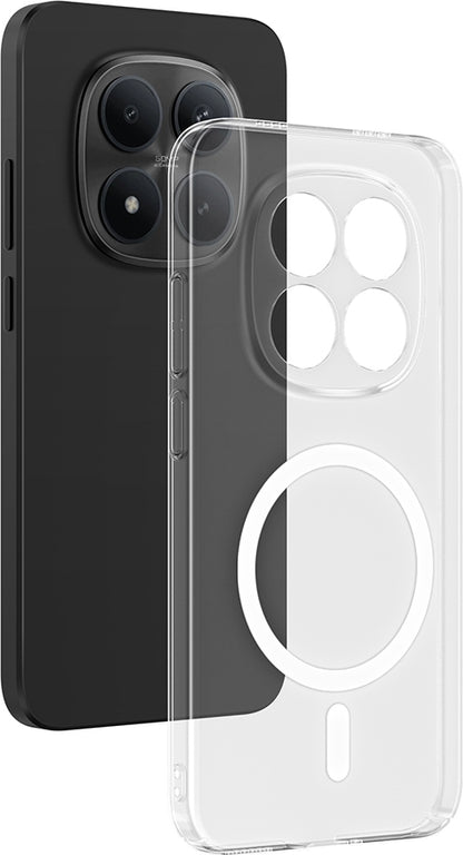 Rengareng Redmi Note 15 Pro Plus Kamera Korumalı M-Safe Şarj Özellikli Şeffaf Zore London Sert Pc Kapak - Şeff