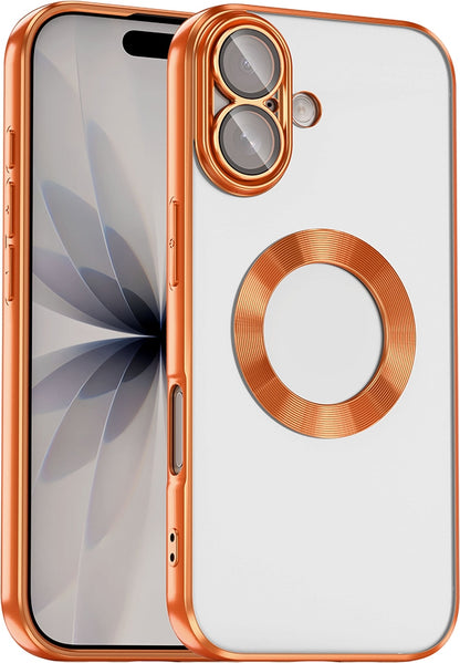 Rengareng iPhone 17 Kılıf Kamera Korumalı Logo Gösteren Zore Omega Kapak - Turuncu