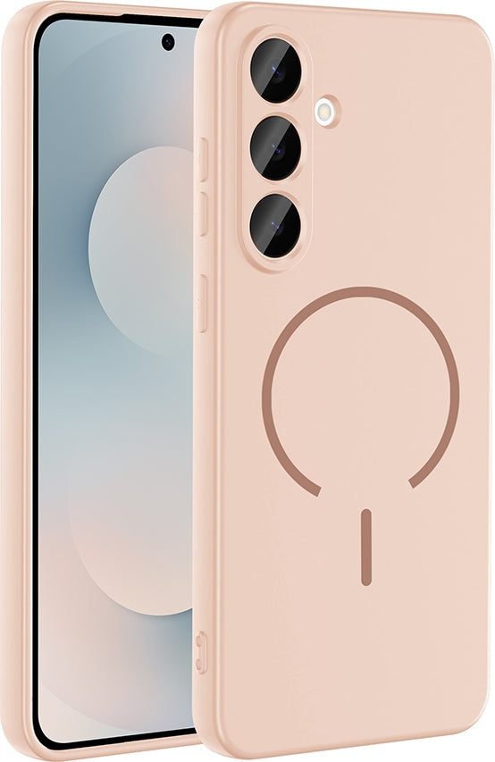 Rengareng Galaxy S24 Fe Kılıf M-Safe Şarj Özellikli Zore Meta Kapak - Pembe