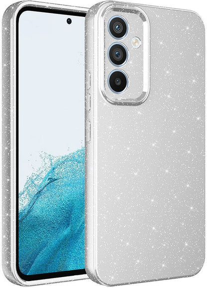 Rengareng Galaxy S25 Fe Kılıf Kamera Korumalı Simli Lüks Zore Koton Kapak - Beyaz
