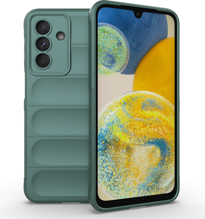 Rengareng Galaxy A26 Kılıf Esnek Tpu Oyuklu Arka Yüzey Tasarımlı Zore Etnik Silikon Kapak - Koyu Yeşil