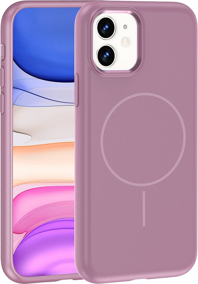 Rengareng iPhone 11 Kılıf M-Safe Şarj Özellikli Metal Kamera Çerçeveli Zore Edi Silikon Kapak - Lacivert