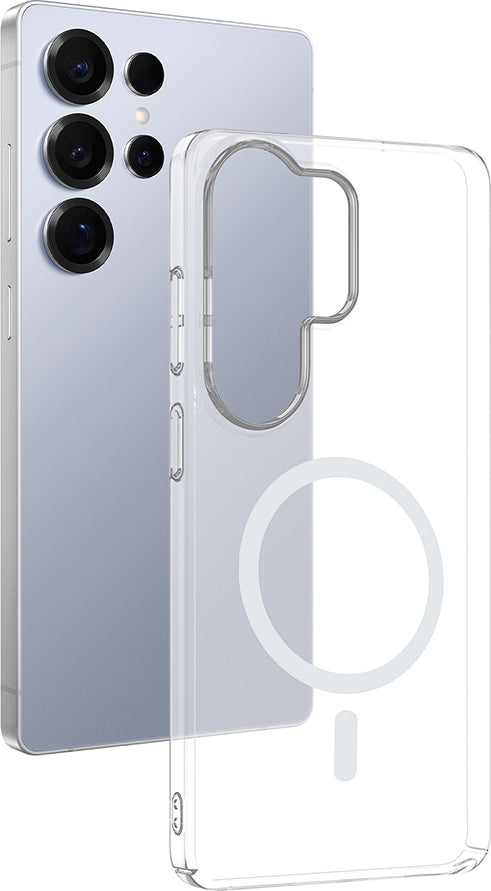 Rengareng Galaxy S26 Ultra Kamera Korumalı M-Safe Şarj Özellikli Şeffaf Zore London Sert Pc Kapak - Şeffaf