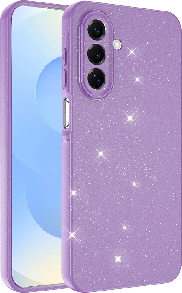Rengareng Galaxy A17 Kılıf Kamera Korumalı Simli Lüks Zore Koton Kapak - Mor