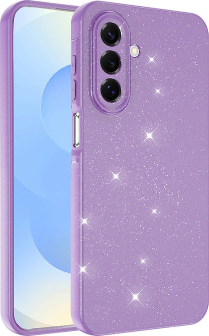 Rengareng Galaxy A17 Kılıf Kamera Korumalı Simli Lüks Zore Koton Kapak - Mor