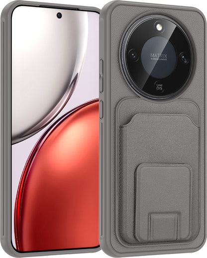 Rengareng Honor Magic 8 Lite 5g Kılıf Kartlıklı Tpu Zore Bikart Kapak - Gri