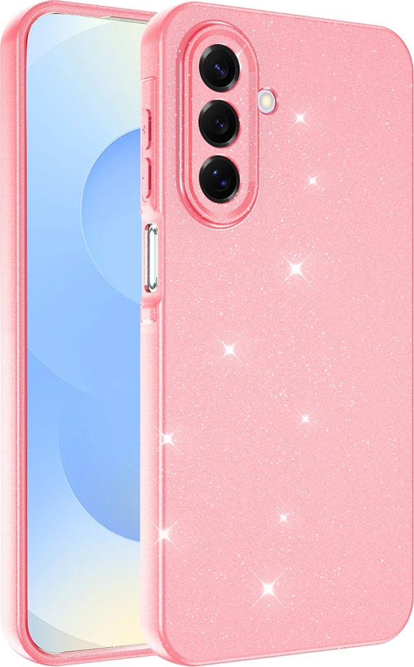 Rengareng Galaxy A17 Kılıf Kamera Korumalı Simli Lüks Zore Koton Kapak - Açık Pembe