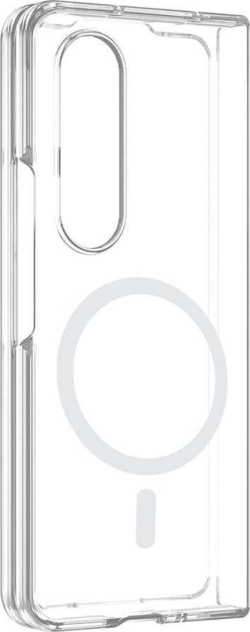 Rengareng Galaxy Z Fold 4 Kamera Korumalı M-Safe Şarj Özellikli Şeffaf Zore London Sert Pc Kapak - Şeffaf