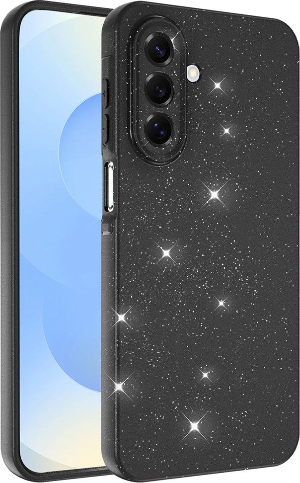 Rengareng Galaxy A17 Kılıf Kamera Korumalı Simli Lüks Zore Koton Kapak - Siyah