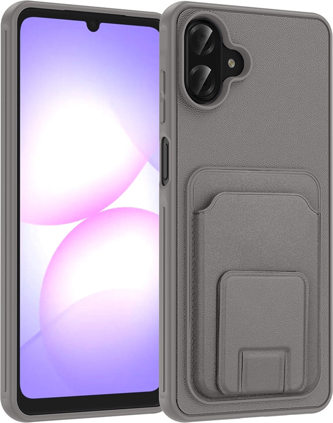 Rengareng Galaxy A07 Kılıf Kartlıklı Tpu Zore Bikart Kapak - Gri