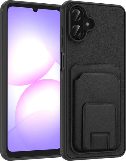 Rengareng Galaxy A07 Kılıf Kartlıklı Tpu Zore Bikart Kapak - Koyu Yeşil